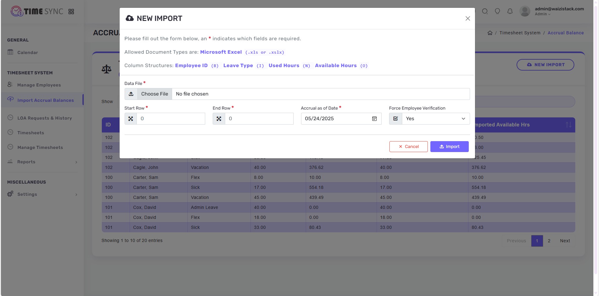 import accruals